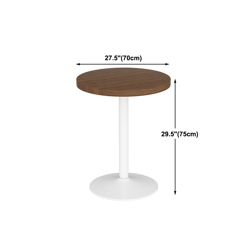 Mesa de comedor marrón de madera maciza, mesa de cocina industrial con base de pedestal de metal