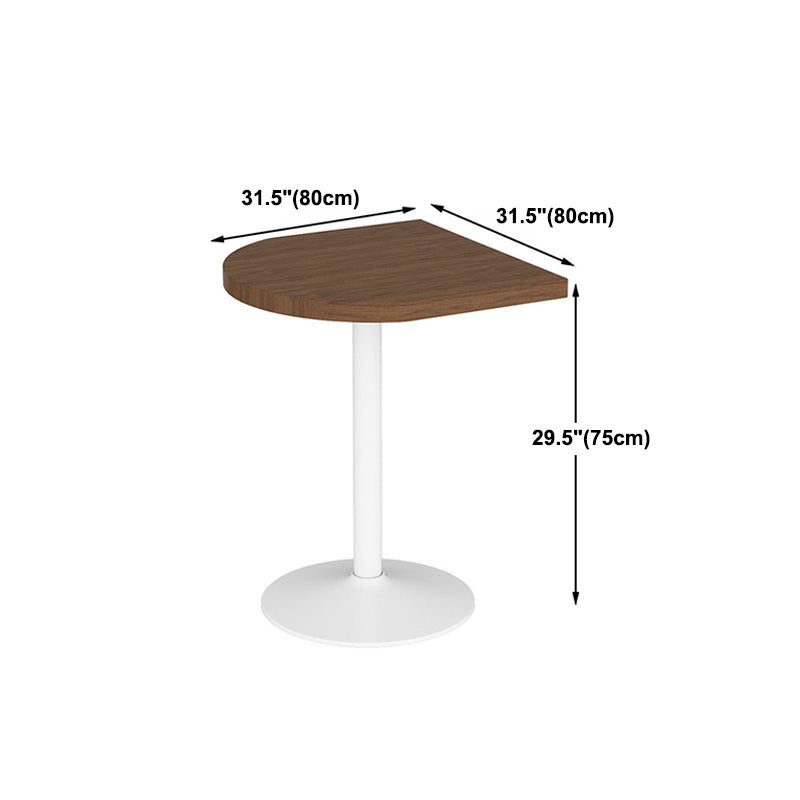 Mesa de comedor marrón de madera maciza, mesa de cocina industrial con base de pedestal de metal