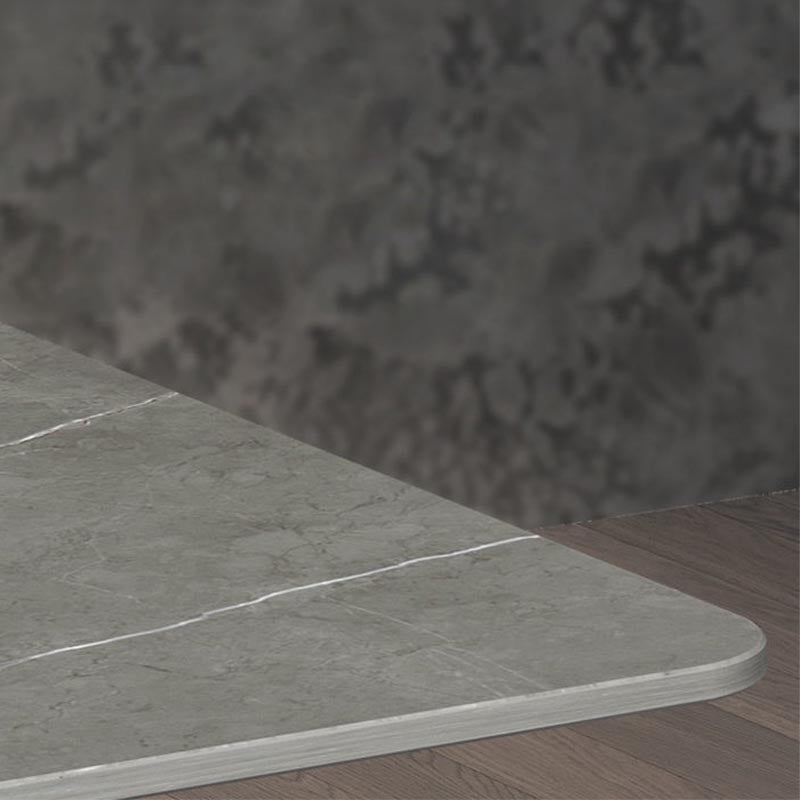 Metal Industrial Rectangle Dining Table Sintered Stone Table with Legs