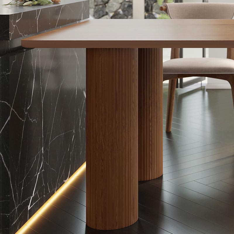 Free Form Solid Wood Dining Table for Restaurant Modern Wood Table with 3 Legs