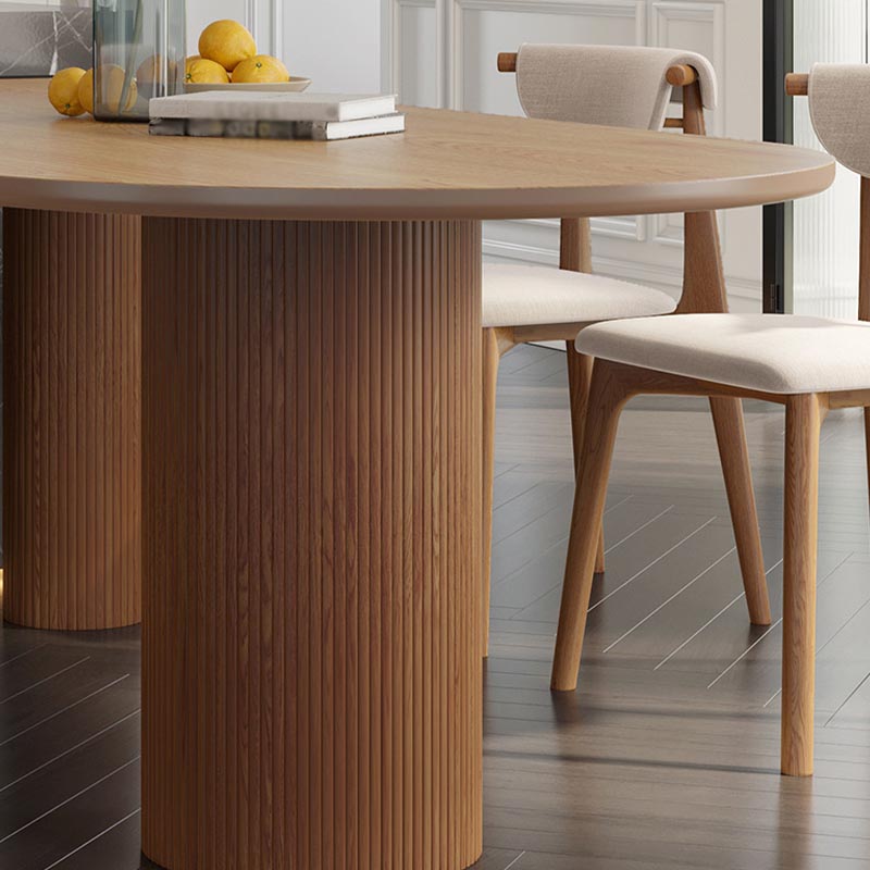 Free Form Solid Wood Dining Table for Restaurant Modern Wood Table with 3 Legs