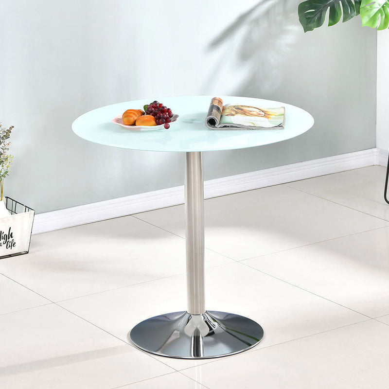 Glass Top Dining Table Modern Round Dining Table with Pedestal Base