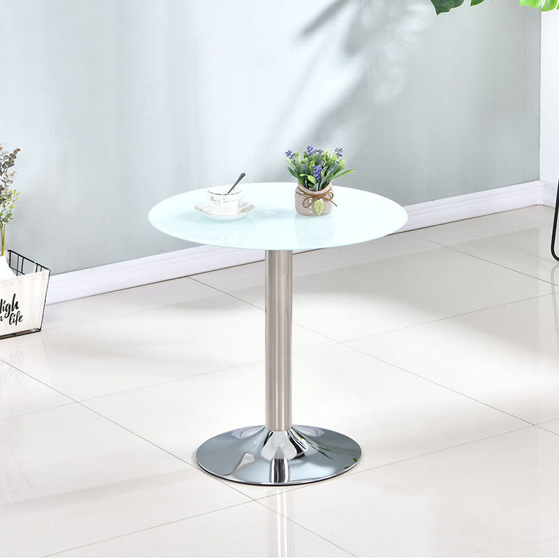 Glass Top Dining Table Modern Round Dining Table with Pedestal Base