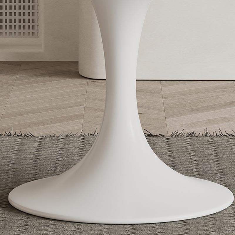 Table à manger ronde contemporaine en pierre, finition mate, Table tulipe pour la maison