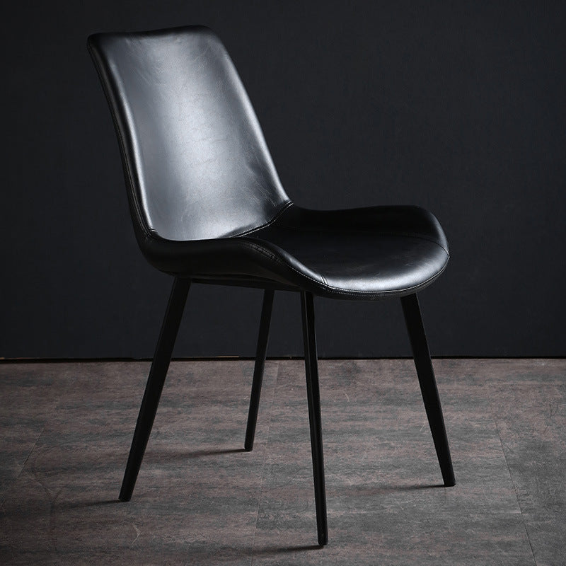 Metal Industrial Dining Kitchen Room Chair Solid Back Side Chair