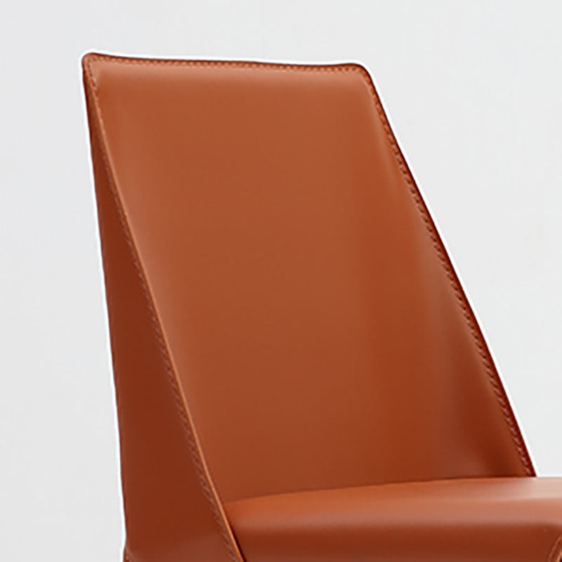 Silla de comedor de cuero sin brazos contemporánea Sillas de comedor de metal