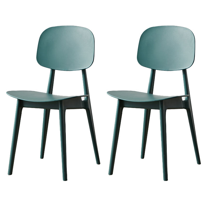 Silla lateral de comedor con respaldo abierto de diseño escandinavo, silla sin brazos de comedor de plástico
