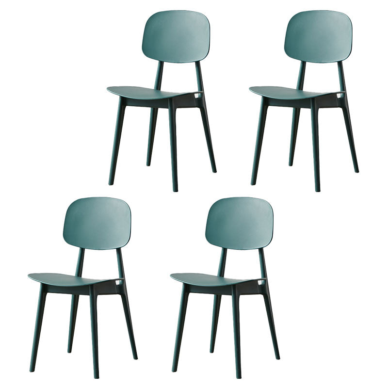 Silla lateral de comedor con respaldo abierto de diseño escandinavo, silla sin brazos de comedor de plástico