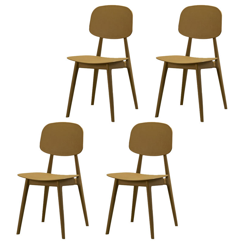 Silla lateral de comedor con respaldo abierto de diseño escandinavo, silla sin brazos de comedor de plástico