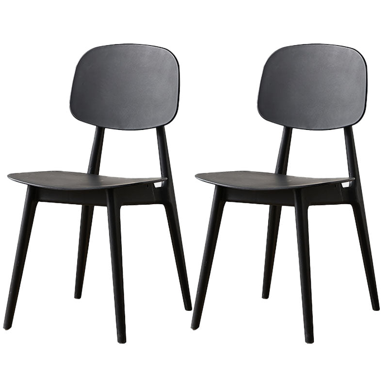 Silla lateral de comedor con respaldo abierto de diseño escandinavo, silla sin brazos de comedor de plástico