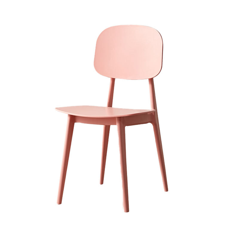 Silla lateral de comedor con respaldo abierto de diseño escandinavo, silla sin brazos de comedor de plástico