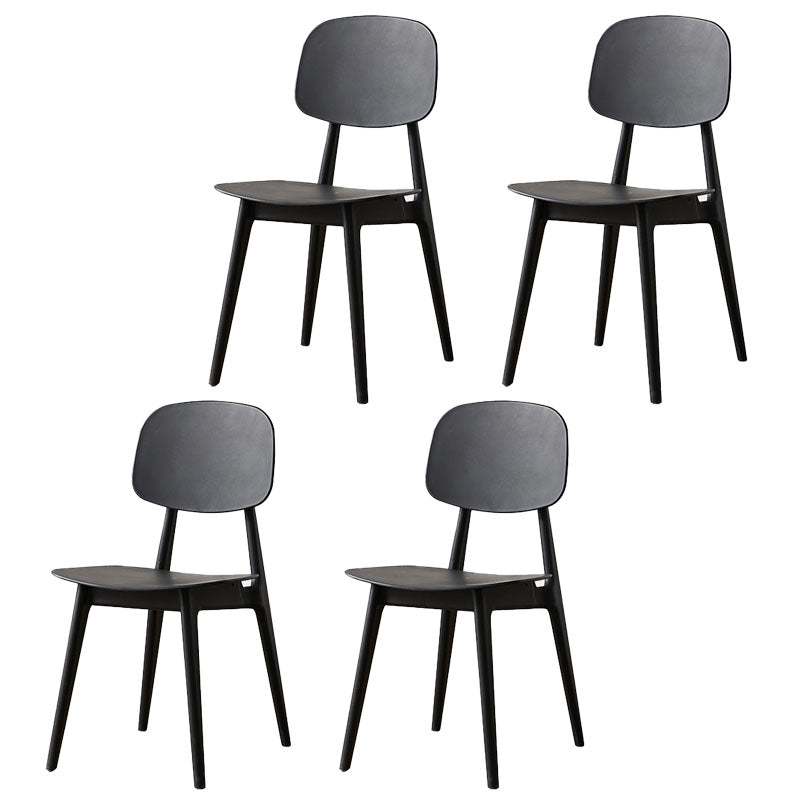 Silla lateral de comedor con respaldo abierto de diseño escandinavo, silla sin brazos de comedor de plástico