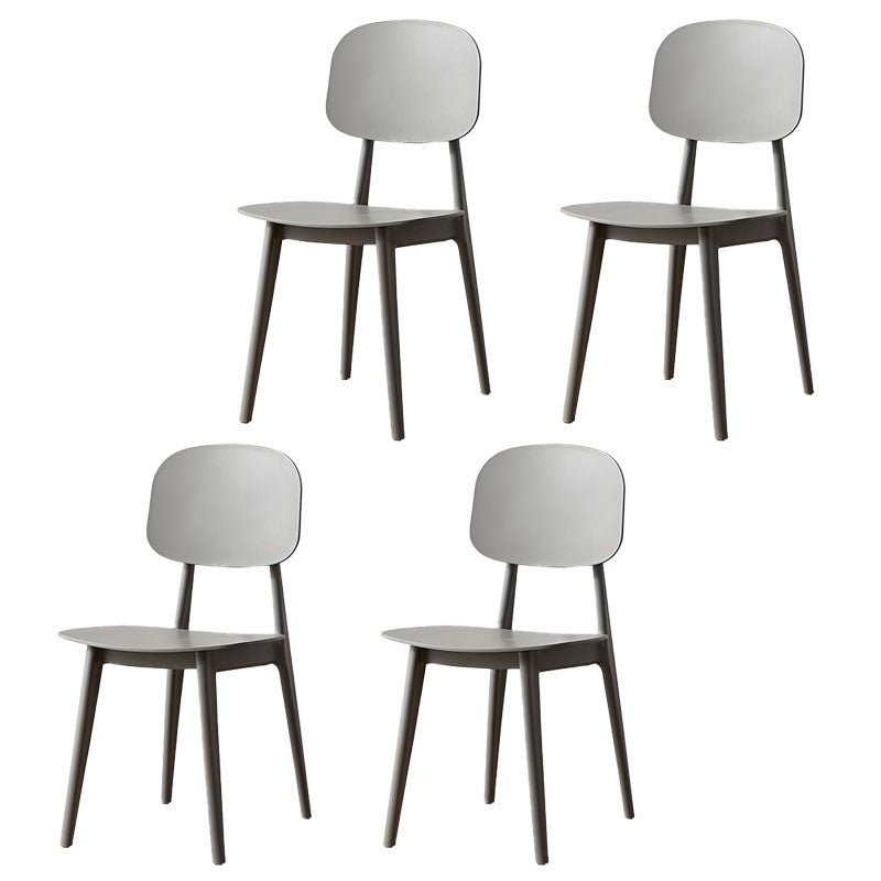 Silla lateral de comedor con respaldo abierto de diseño escandinavo, silla sin brazos de comedor de plástico