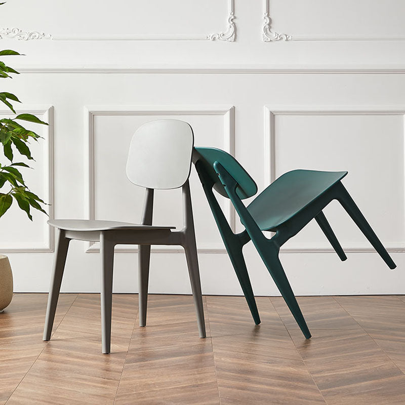 Silla lateral de comedor con respaldo abierto de diseño escandinavo, silla sin brazos de comedor de plástico
