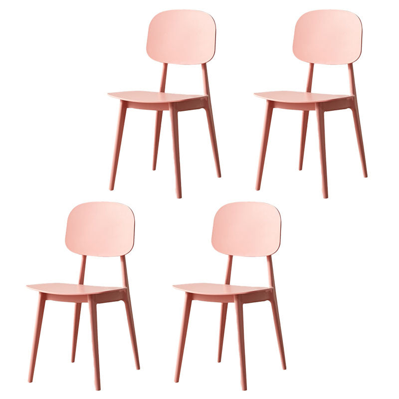 Silla lateral de comedor con respaldo abierto de diseño escandinavo, silla sin brazos de comedor de plástico