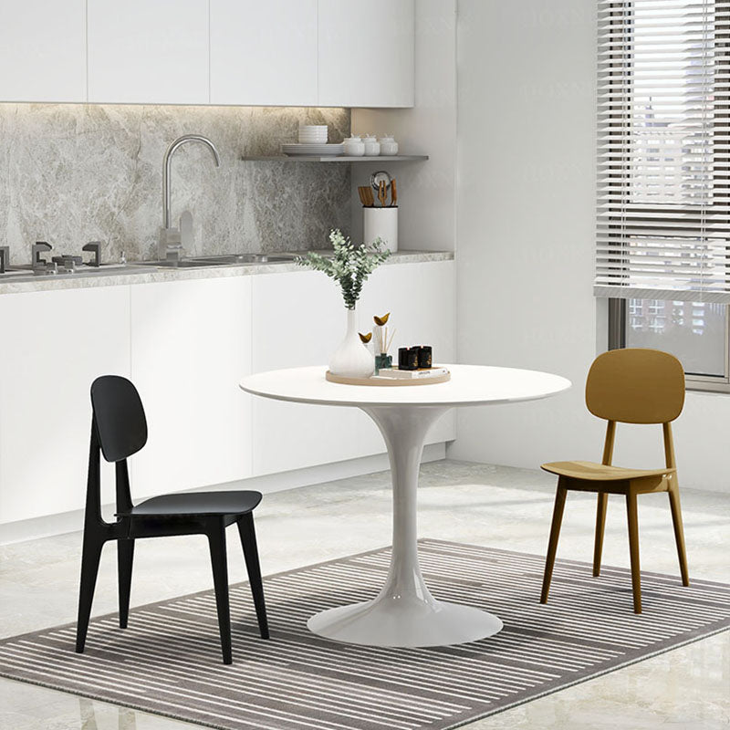 Silla lateral de comedor con respaldo abierto de diseño escandinavo, silla sin brazos de comedor de plástico