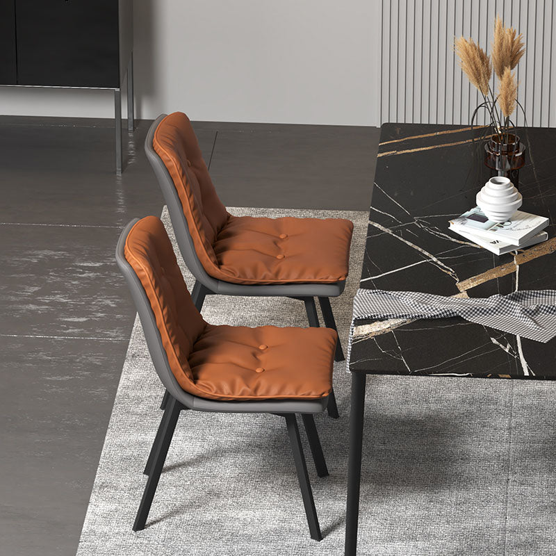 Imitación de cuero del estilo industrial que cena la silla sólida sin brazos de la parte posterior de las sillas