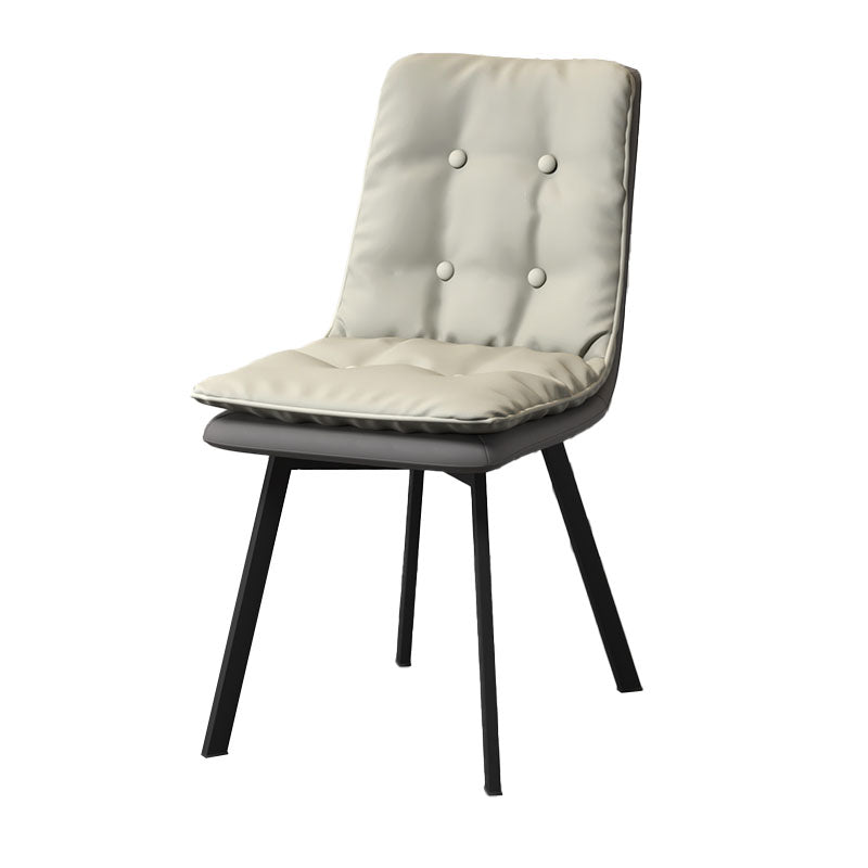 Imitación de cuero del estilo industrial que cena la silla sólida sin brazos de la parte posterior de las sillas