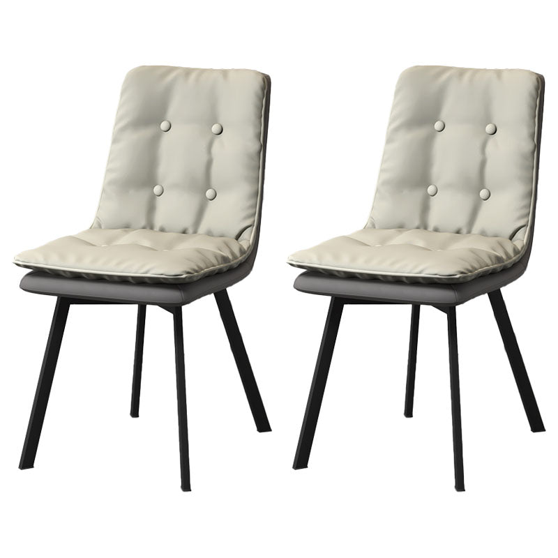 Imitación de cuero del estilo industrial que cena la silla sólida sin brazos de la parte posterior de las sillas