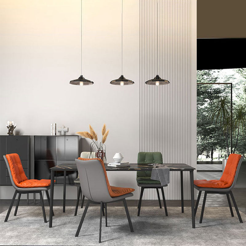 Imitación de cuero del estilo industrial que cena la silla sólida sin brazos de la parte posterior de las sillas