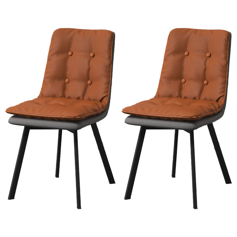 Imitación de cuero del estilo industrial que cena la silla sólida sin brazos de la parte posterior de las sillas