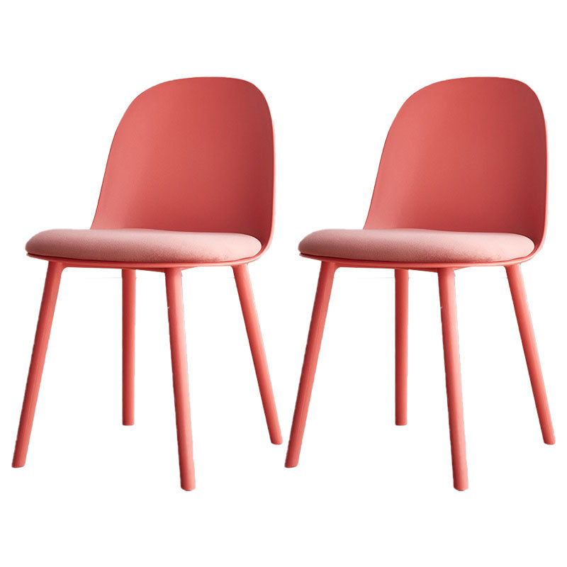Hedendaagse stoel Dining Armloze zijstoelen met plastic benen voor keuken