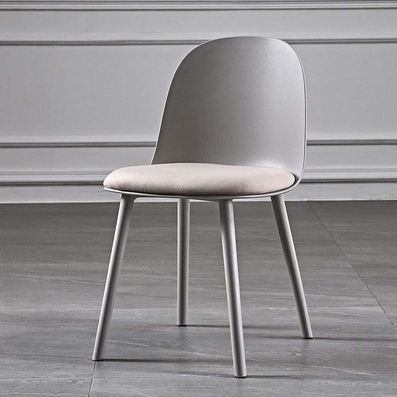 Hedendaagse stoel Dining Armloze zijstoelen met plastic benen voor keuken