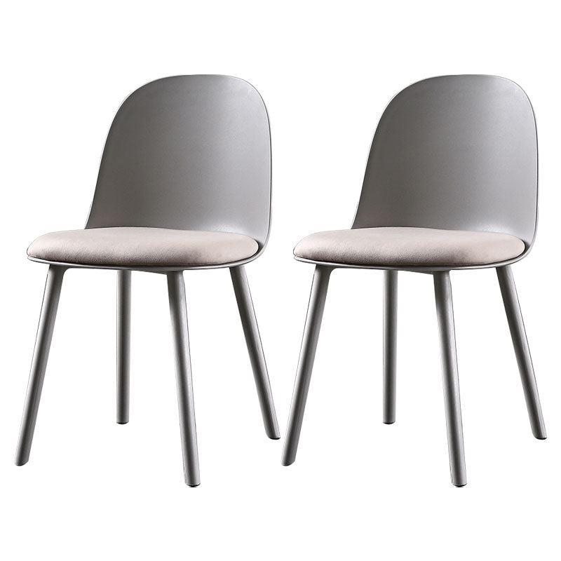 Hedendaagse stoel Dining Armloze zijstoelen met plastic benen voor keuken
