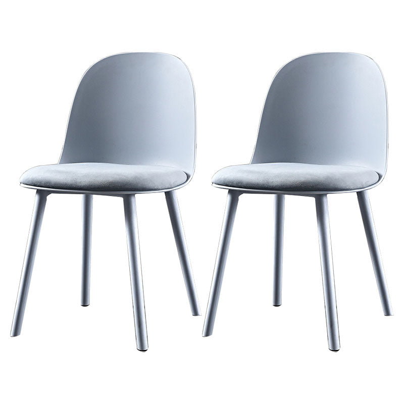 Hedendaagse stoel Dining Armloze zijstoelen met plastic benen voor keuken