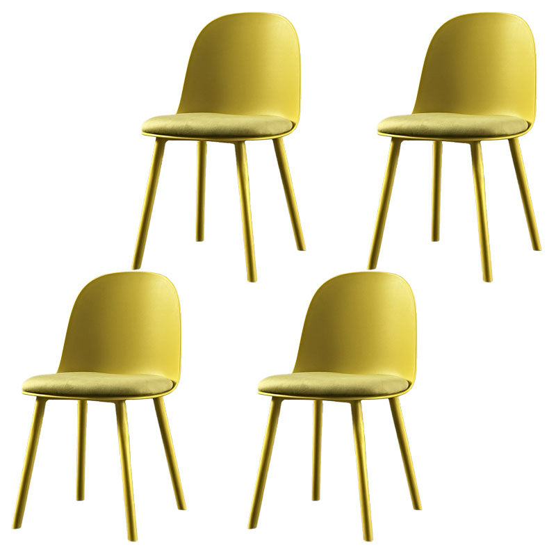 Hedendaagse stoel Dining Armloze zijstoelen met plastic benen voor keuken