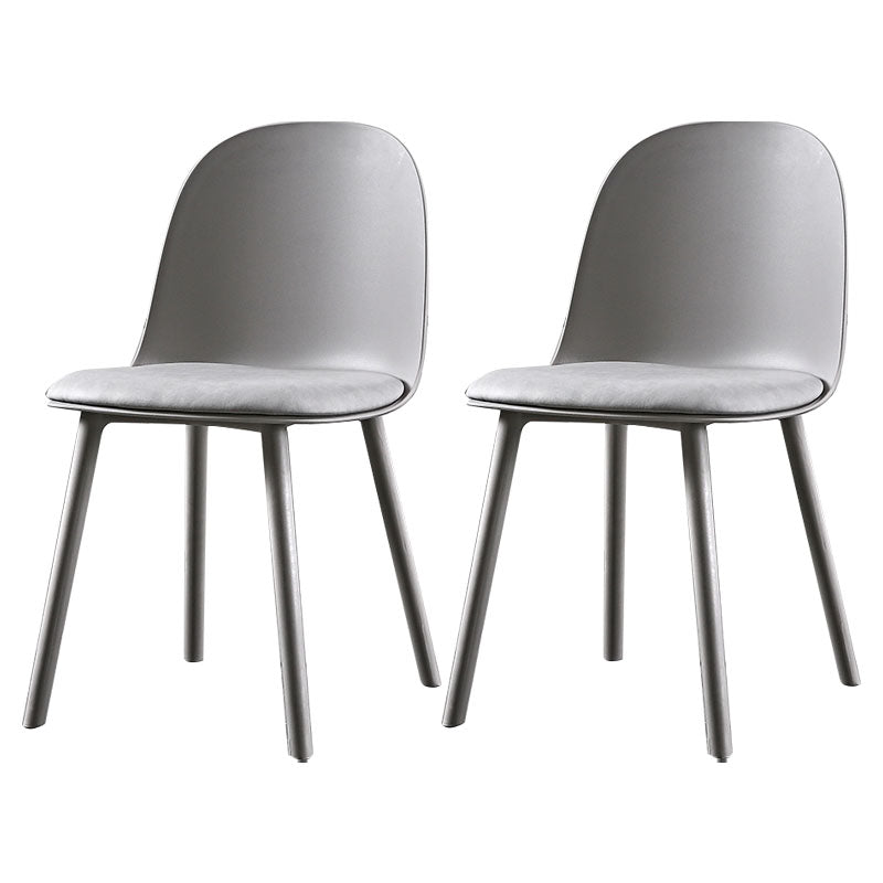 Hedendaagse stoel Dining Armloze zijstoelen met plastic benen voor keuken