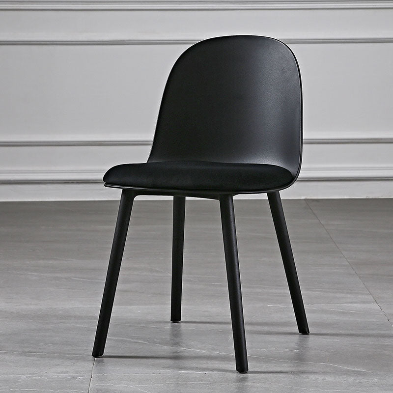 Hedendaagse stoel Dining Armloze zijstoelen met plastic benen voor keuken
