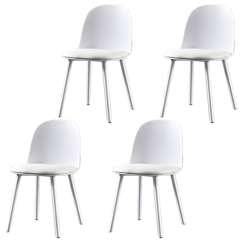 Hedendaagse stoel Dining Armloze zijstoelen met plastic benen voor keuken