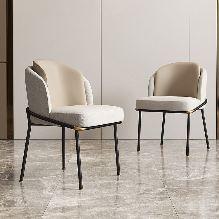 Silla de comedor tapizada con acabado mate de la silla lateral Parsons del dormitorio moderno