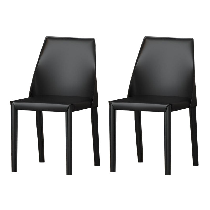 Chaise de salle à manger contemporaine en similicuir, chaises de salle à manger en métal sans accoudoirs pour usage domestique