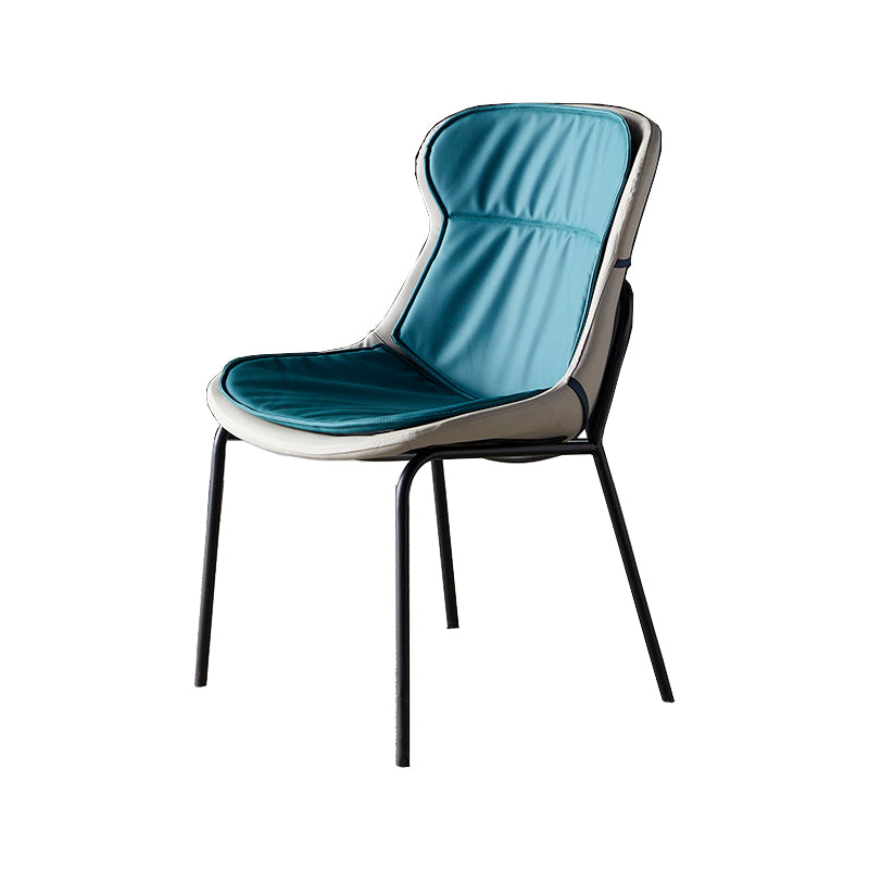 Metal Industrial Indoor-Outdoor Chairs Solid Back Side Chair