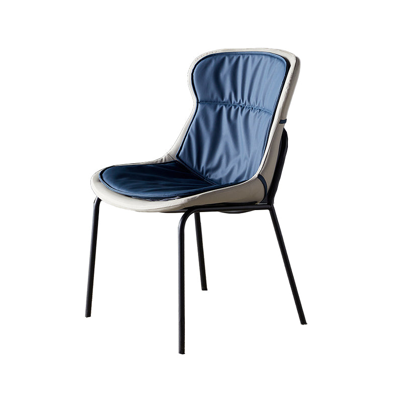 Metal Industrial Indoor-Outdoor Chairs Solid Back Side Chair