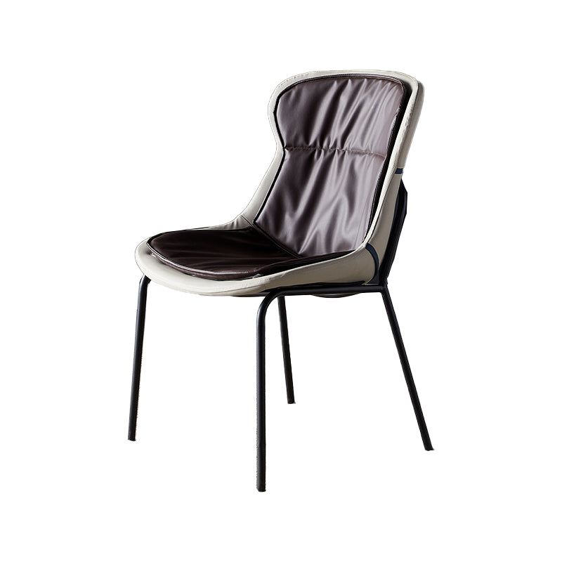 Metal Industrial Indoor-Outdoor Chairs Solid Back Side Chair