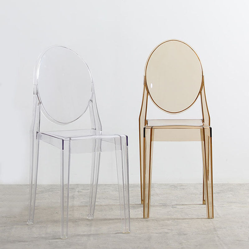 Diseño escandinavo apilable de plástico que cena la silla lateral abierta de la parte posterior de la silla sin brazos