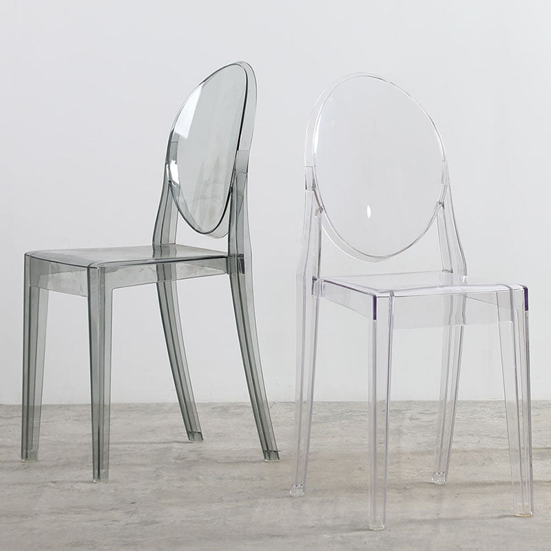 Diseño escandinavo apilable de plástico que cena la silla lateral abierta de la parte posterior de la silla sin brazos