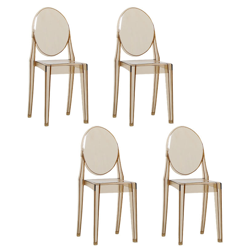 Diseño escandinavo apilable de plástico que cena la silla lateral abierta de la parte posterior de la silla sin brazos