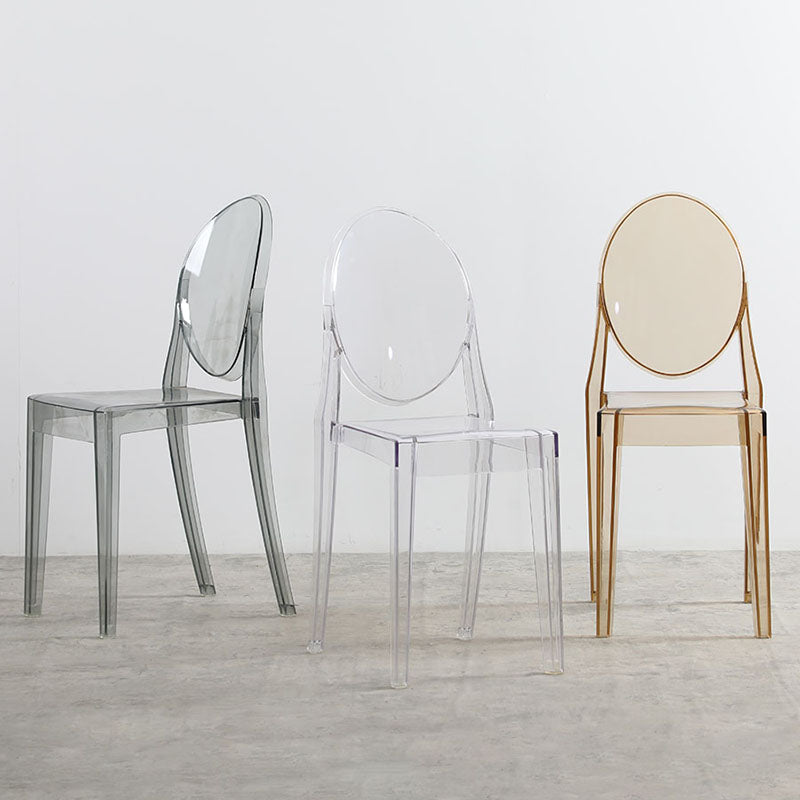 Diseño escandinavo apilable de plástico que cena la silla lateral abierta de la parte posterior de la silla sin brazos