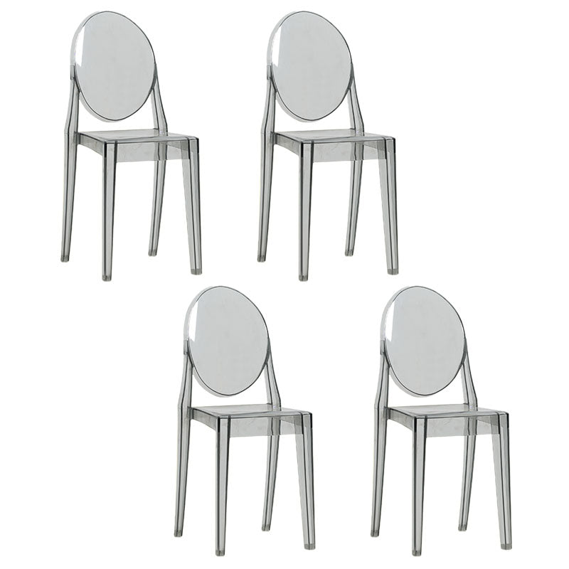 Diseño escandinavo apilable de plástico que cena la silla lateral abierta de la parte posterior de la silla sin brazos