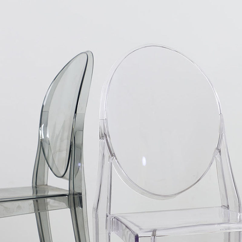Diseño escandinavo apilable de plástico que cena la silla lateral abierta de la parte posterior de la silla sin brazos