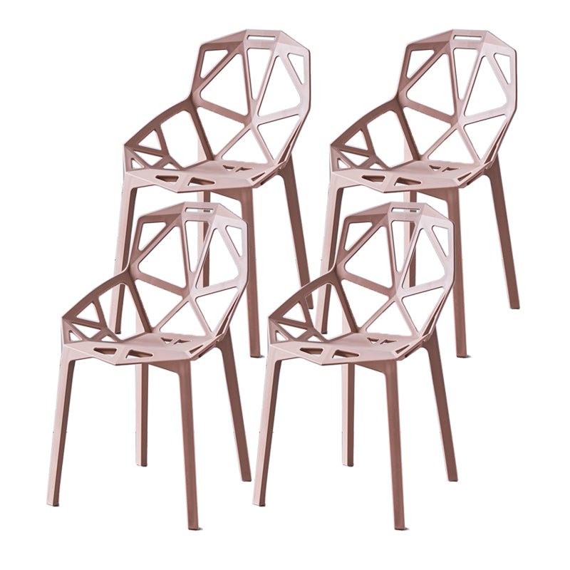 Salle d'étude moderne Chaise latéral de croix en plastique Matte Finish Plastic