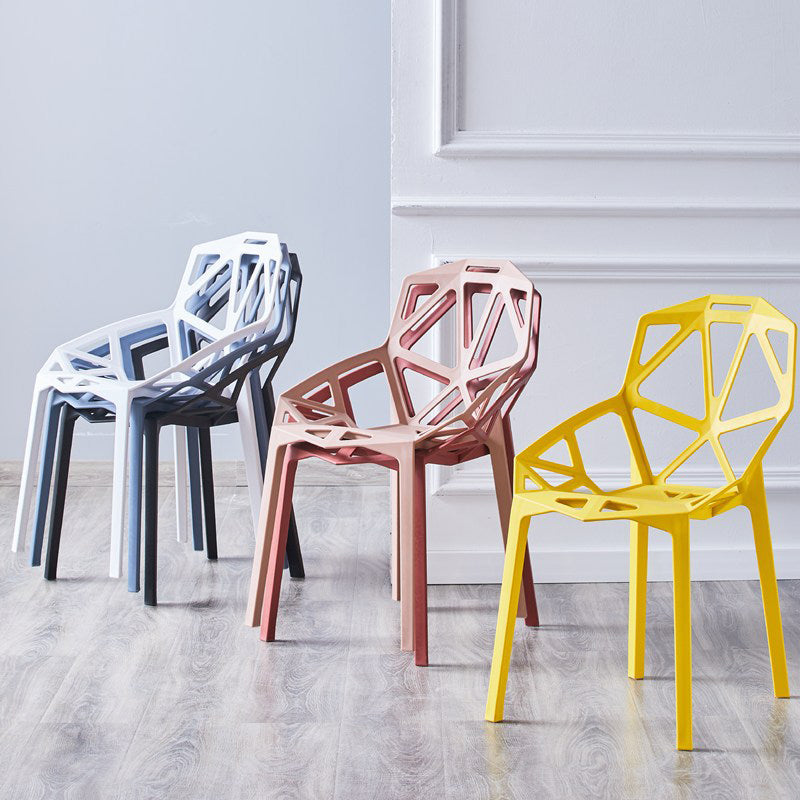 Salle d'étude moderne Chaise latéral de croix en plastique Matte Finish Plastic