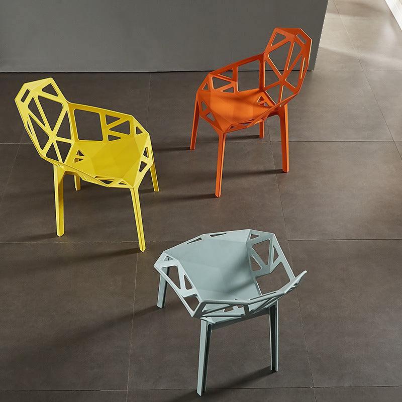 Salle d'étude moderne Chaise latéral de croix en plastique Matte Finish Plastic