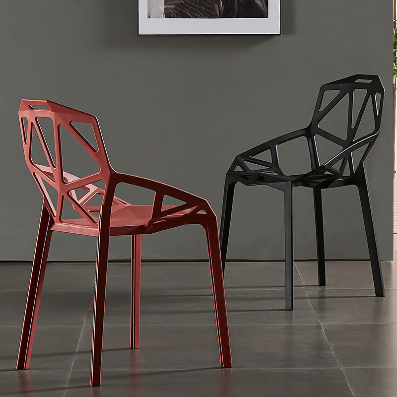 Salle d'étude moderne Chaise latéral de croix en plastique Matte Finish Plastic
