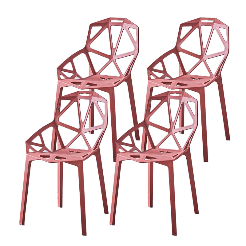 Salle d'étude moderne Chaise latéral de croix en plastique Matte Finish Plastic