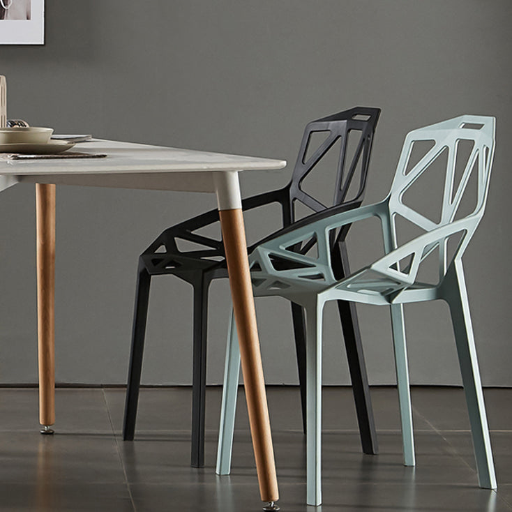 Salle d'étude moderne Chaise latéral de croix en plastique Matte Finish Plastic